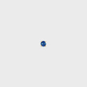 14K Yellow Gold Martini Set Natural Round Cut Blue Sapphire Stud Earring