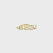 14K Yellow Gold Lab Diamond Victorian Sparkles Banner Band