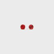 14K Yellow Gold Martini Set Red Sapphire Stud Earrings