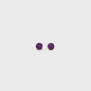 14K Yellow Gold Martini Set Amethyst Stud Earrings
