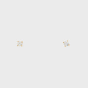 14K Yellow Gold Martini Set Diamond Stud Earrings