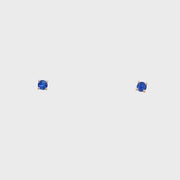 14K Yellow Gold Martini Set Blue Sapphire Stud Earrings