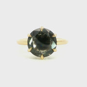 18K Yellow Gold 4.36ct Natural Whiskey Diamond Aurora Glow Vintage Inspired Ring