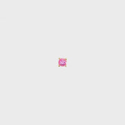 14K Yellow Gold Martini Set Natural Round Cut Pink Sapphire Stud Earring