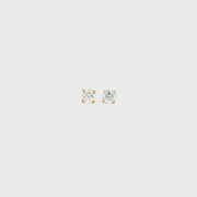 14K Yellow Gold Martini Set Diamond Stud Earrings