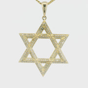 14K Yellow Gold Natural White Diamond Star of David 'Max' Pendant