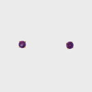 14K Yellow Gold Martini Set Amethyst Stud Earrings