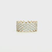 14K Yellow Gold Lab Diamond Stardust Lucky 7 Band
