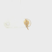 14K Yellow Gold Lighting Stud Natural Diamond Earring