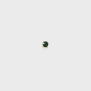 14K Yellow Gold Martini Set Natural Round Cut Green Sapphire Stud Earring