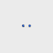 14K Yellow Gold Martini Set Blue Sapphire Stud Earrings