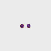 14K Yellow Gold Martini Set Amethyst Stud Earrings