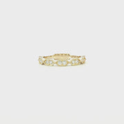 14K Yellow Gold Lab Diamond Victorian Sparkles Banner Band