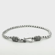 925 Sterling Silver Round Wheat Bali Bracelet