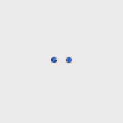 14K Yellow Gold Martini Set Blue Sapphire Stud Earrings