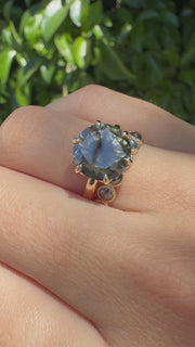18K Yellow Gold Natural Whiskey Diamond Vintage Inspired Aurora Glow Ring
