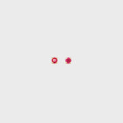 14K Yellow Gold Martini Set Pink Ruby Stud Earrings
