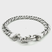 925 Sterling Silver Alternating Twist High Polish Cuban Bali Bracelet