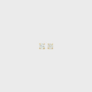 14K Yellow Gold Martini Set Diamond Stud Earrings