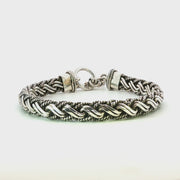 925 Sterling Silver Heavy Alternating Twist Bali Bracelet