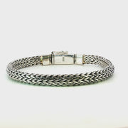 925 Sterling Silver Heavy Wheat Bali Bracelet