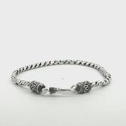 925 Sterling Silver Round Wheat Bali Bracelet