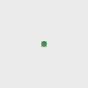 14K Yellow Gold Martini Set Emerald Sapphire Stud Earring