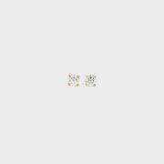 14K Yellow Gold Martini Set Diamond Stud Earrings