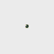 14K Yellow Gold Martini Set Natural Round Cut Green Sapphire Stud Earring